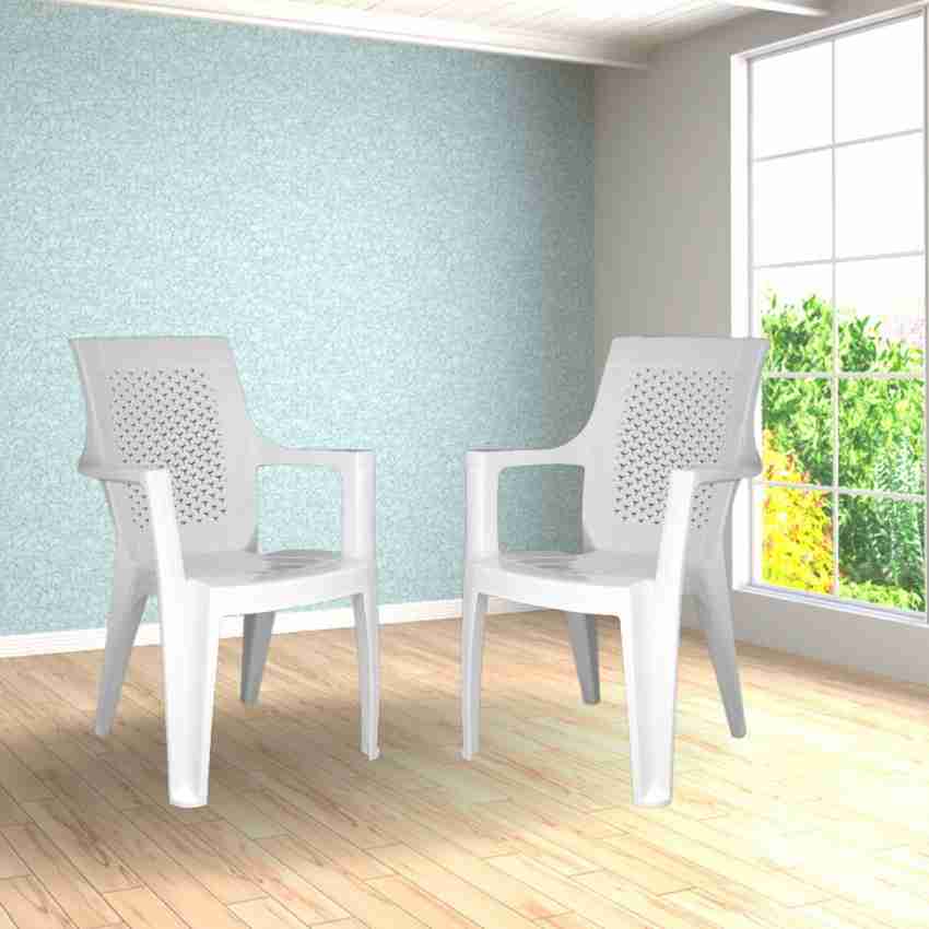 ITALICA Premium Plastic Chair With Armrest Glossy Finish Sturdy