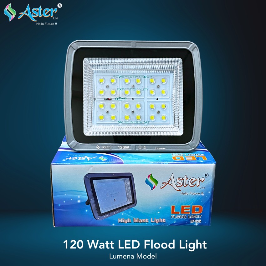 ASTER LITE BIS Approved Lumena 120W LED Flood Light, 200 Lumens/Watt, High Mast Light