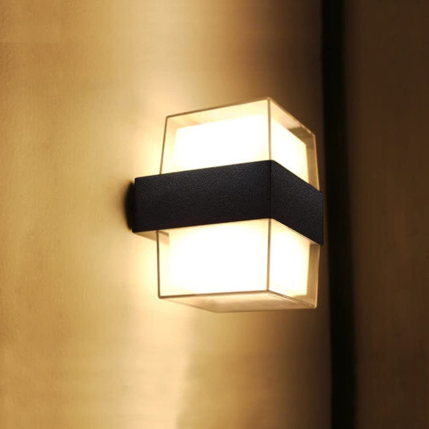 PESCA Wall Lights 10W IP65 Waterproof Wall Lamp Acrylic Square Up Down Fancy LED Light for Wall Up Down Wall Lamps Outdoor Wall Lights for Elevation Garden
