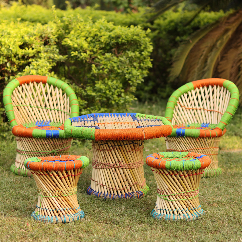 Bamboo chair table set outlet