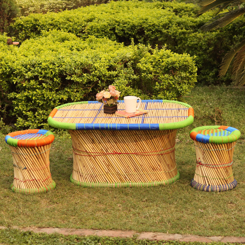 FurniGully Bamboo Table Chair Set Price in India Buy