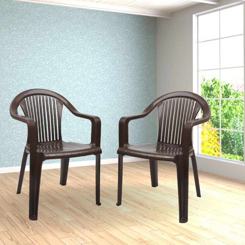 ITALICA Premium Plastic Chair With Armrest Glossy Finish Sturdy