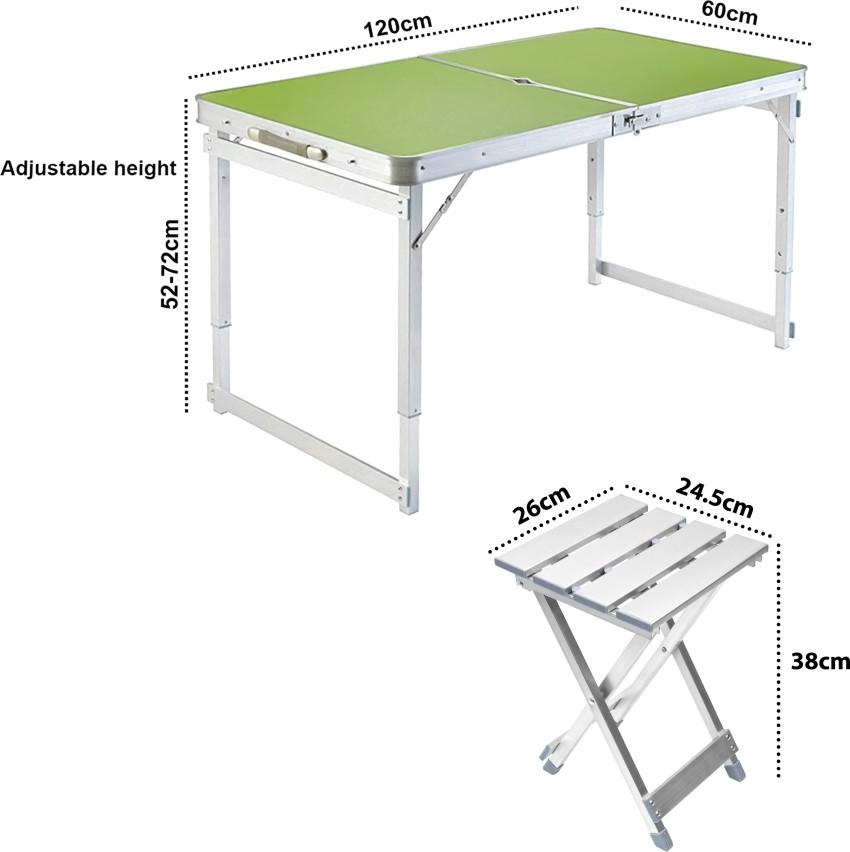 PORTAL Camping Table Portable Folding Table Ultra Lightweight Folding Camp  Table 4 Adjustable Legs Aluminum Roll Up Table Top with Carry Bag for