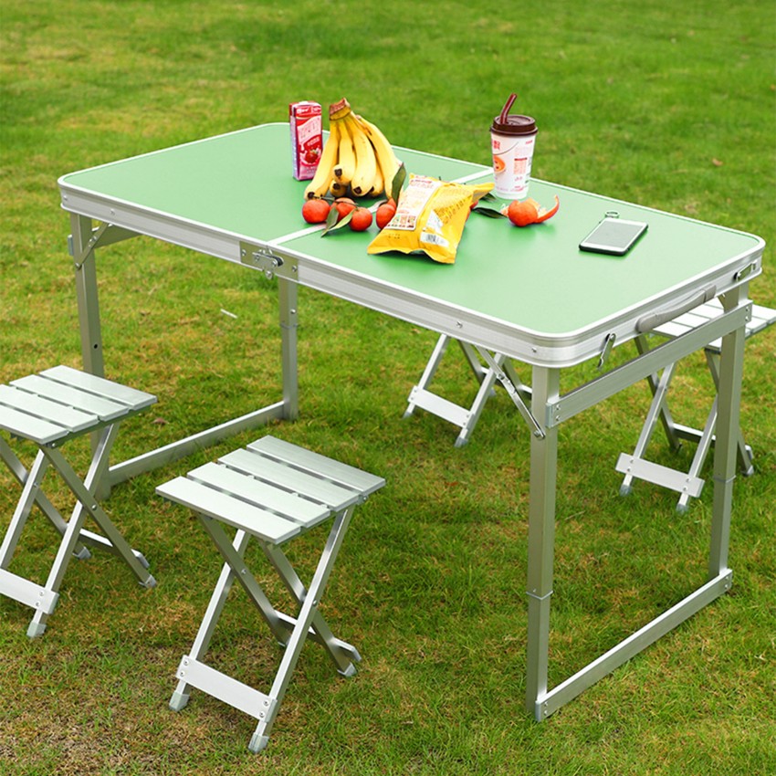 IBEQUEM Table de camping pliante portable, réglable en hauteur
