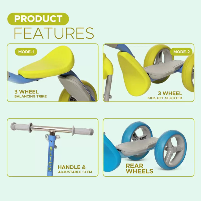 Dash Slick 2in1 Balancing Scooter For Kids Three Wheel Transforming Scooty Slick 2in1 Balancing Scooter For Kids Three Wheel Transforming Scooty shop for Dash products in India. Flipkart