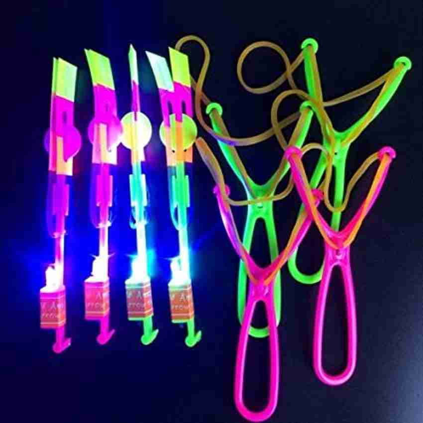 Light up slingshot helicopter top toy