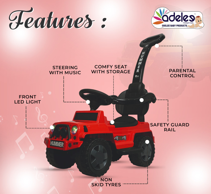 ODELEE 3 In 1 Manual Push Ride On Hummer Plus Car For Unisex Kids 3 In 1 Manual Push Ride On Hummer Plus Car For Unisex Kids shop for ODELEE products in India. Flipkart