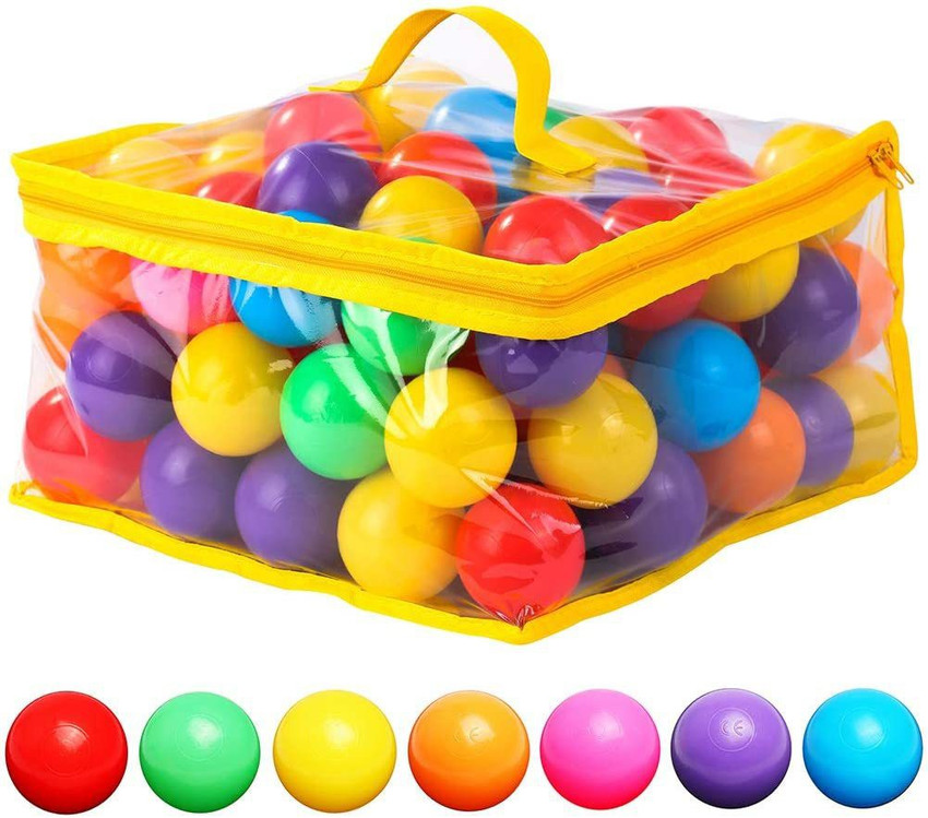 Miss Chief Colorful Plastic Soft Balls for Kids Pack of 100