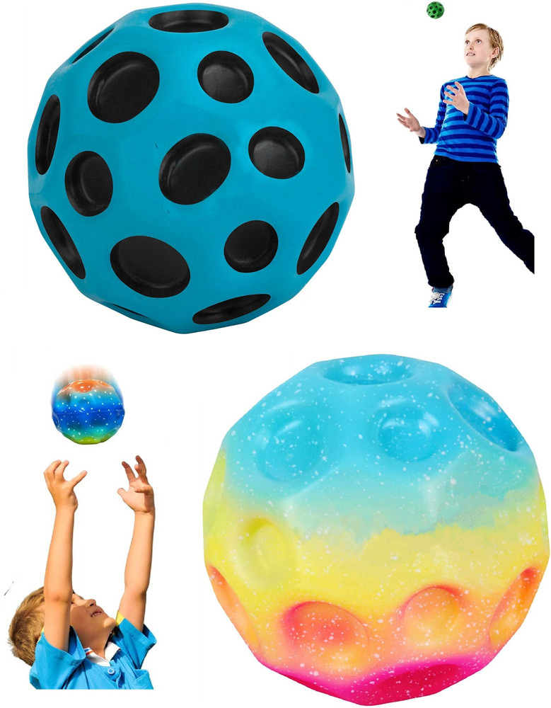 BAREPEPE Crazy Moon Ball Toy Bouncy Jumping Ball Pack of 2 1 Gradient 1 Classic Crazy Moon Ball Toy Bouncy Jumping Ball Pack of 2 1 Gradient 1 Classic