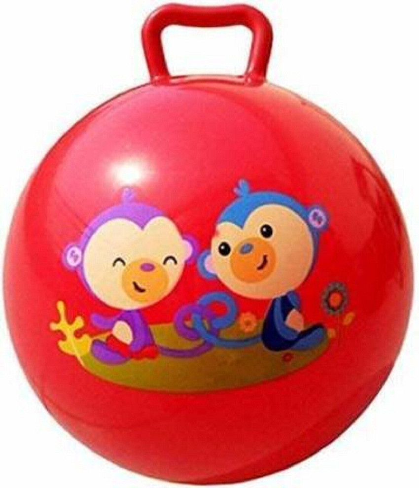 PAVITYAKSH Inflatable Sit and Bounce Rubber Bubble Hop Ball for Kids. Hopper Jump N Bounce Handle Ride on Toy Bouncy for Kids Hopping Bouncing Jump Balls for Child Inflatable Sit and Bounce Rubber Bub...