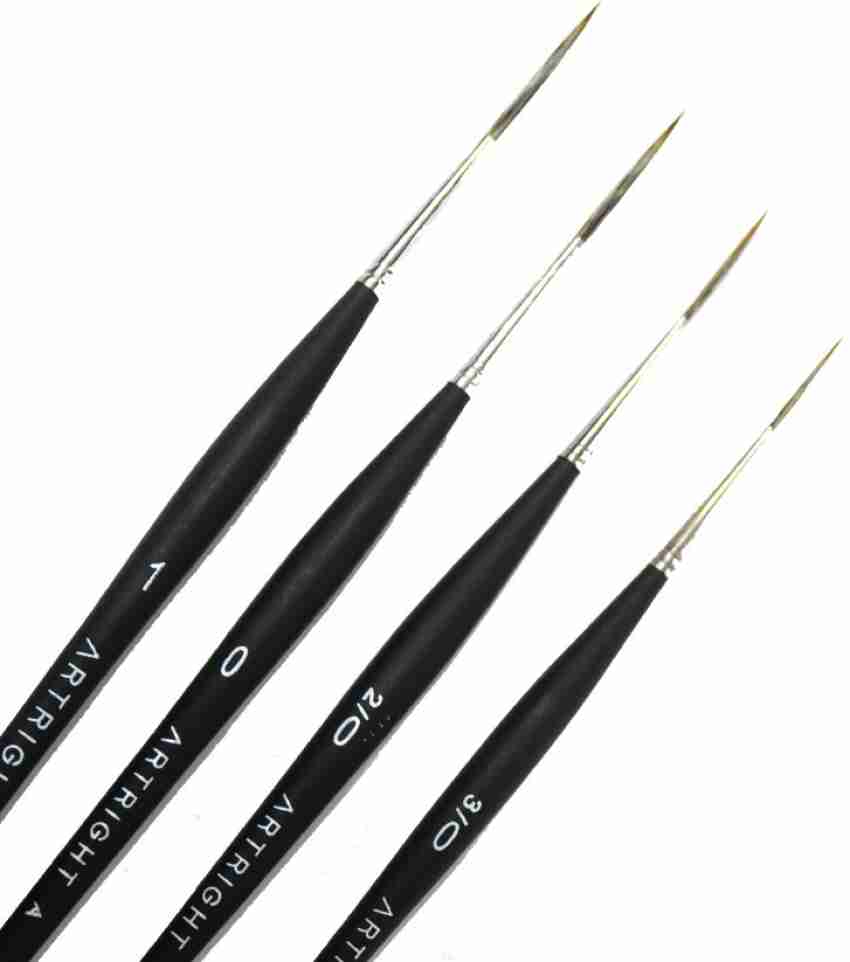 ArtRight Liner Brush Round Pointed (Set of 000,00,0,1)  Filbert 