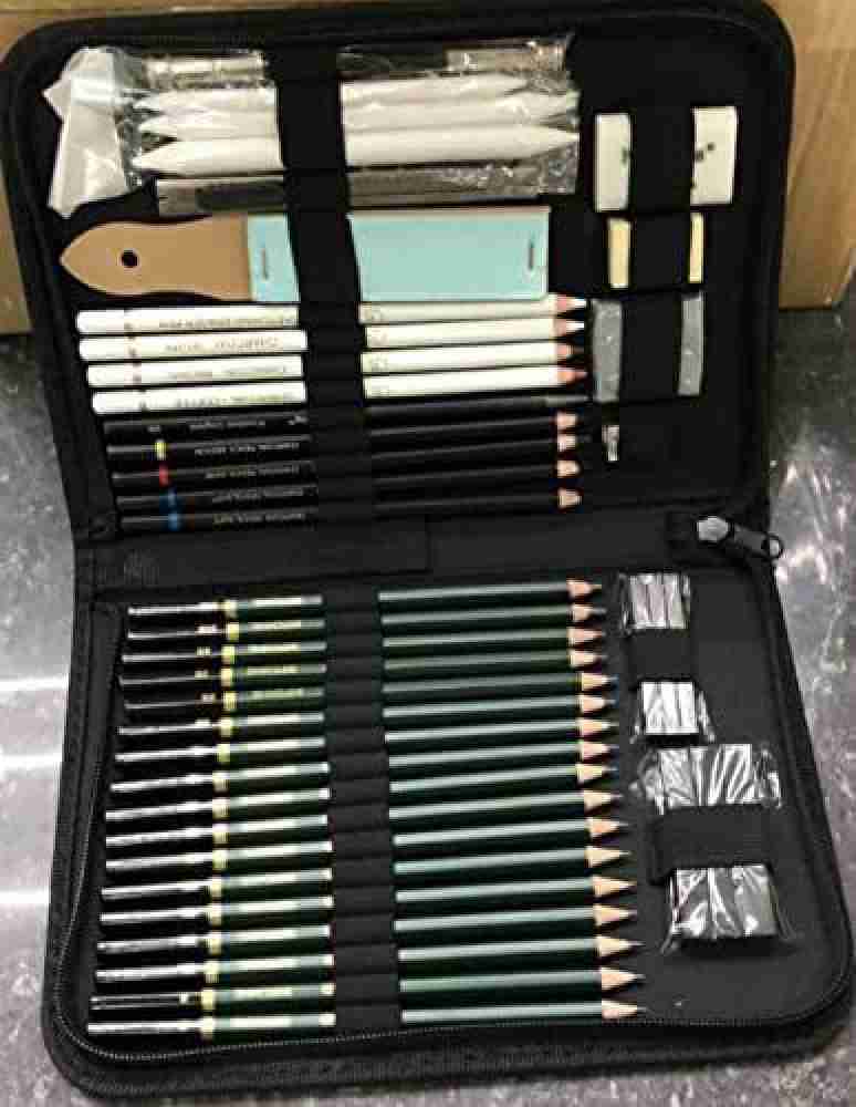 KNAFS 42 Pcs Sketching and Drawing Professional Art Tool Kit  Set with Zippered Carrying Case. - Drawing Professional Art Tool Kit