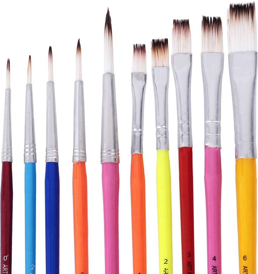 Plastic Multicolor Synthetic Flat Paint Brush, For Painting, Size