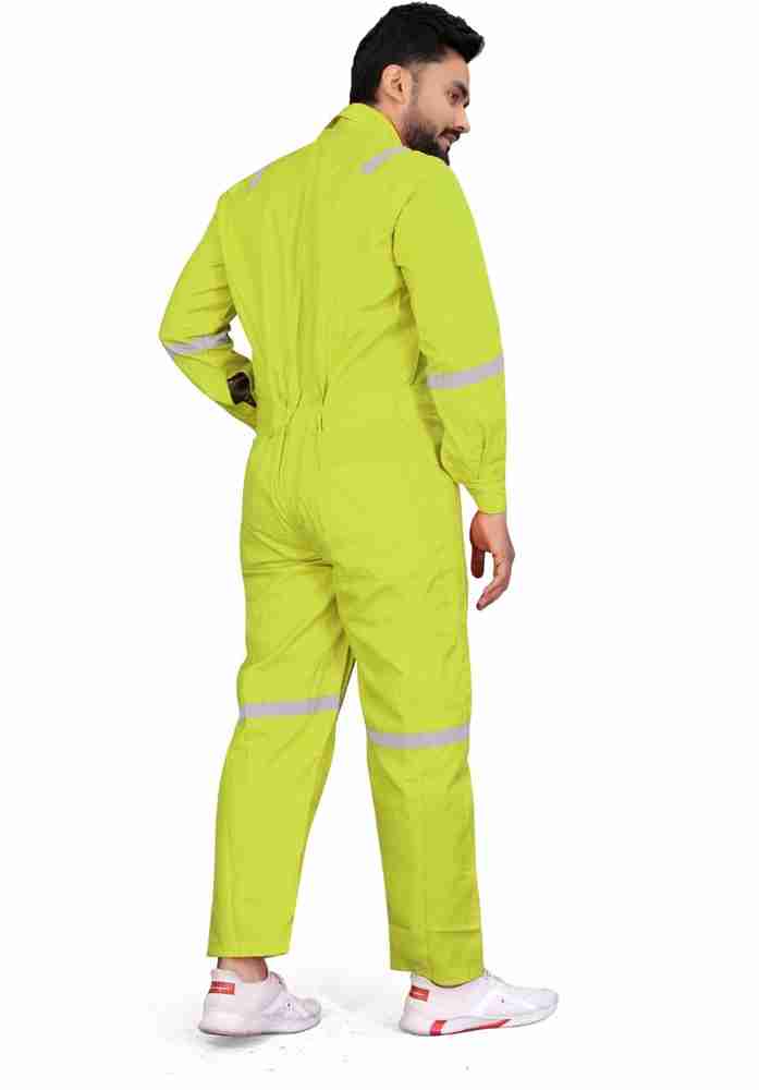 MahiFab Men s Terry Cotton Boiler Suit Yellow XXL Size Coverall