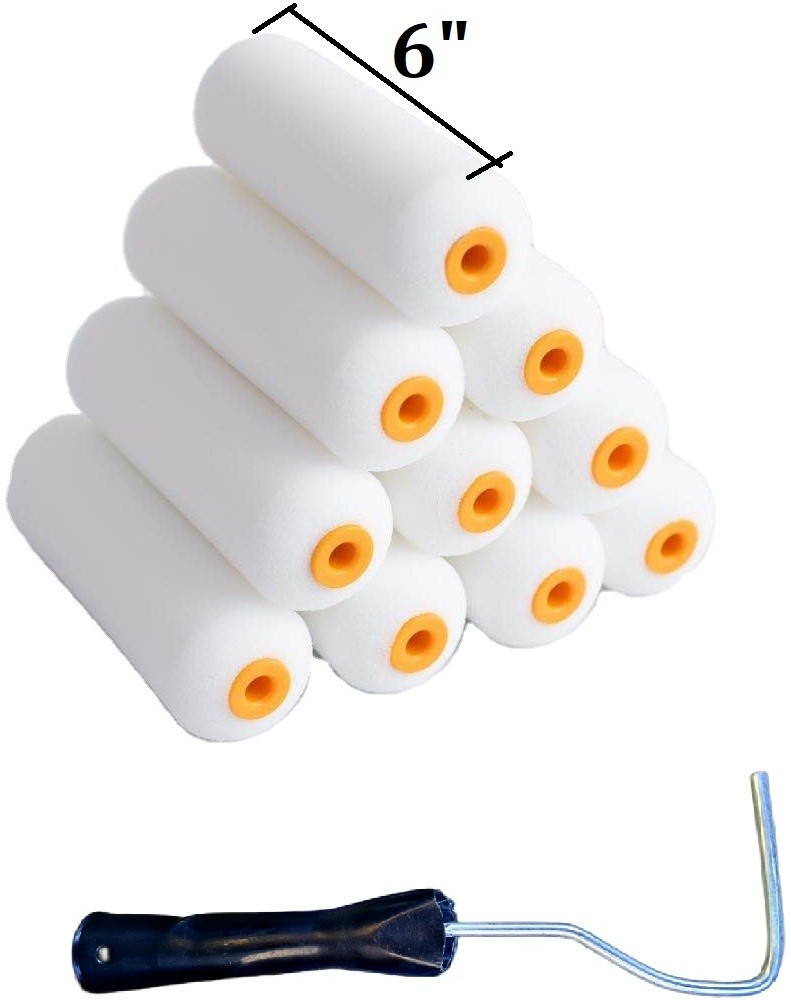 Foam Paint Roller 3-inch Trim Roller Refills with 10 Pieces 3 Inch