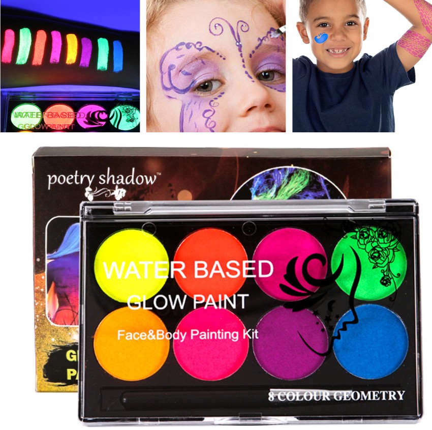 Neon or glow in the dark face paint is great for kids of all ages