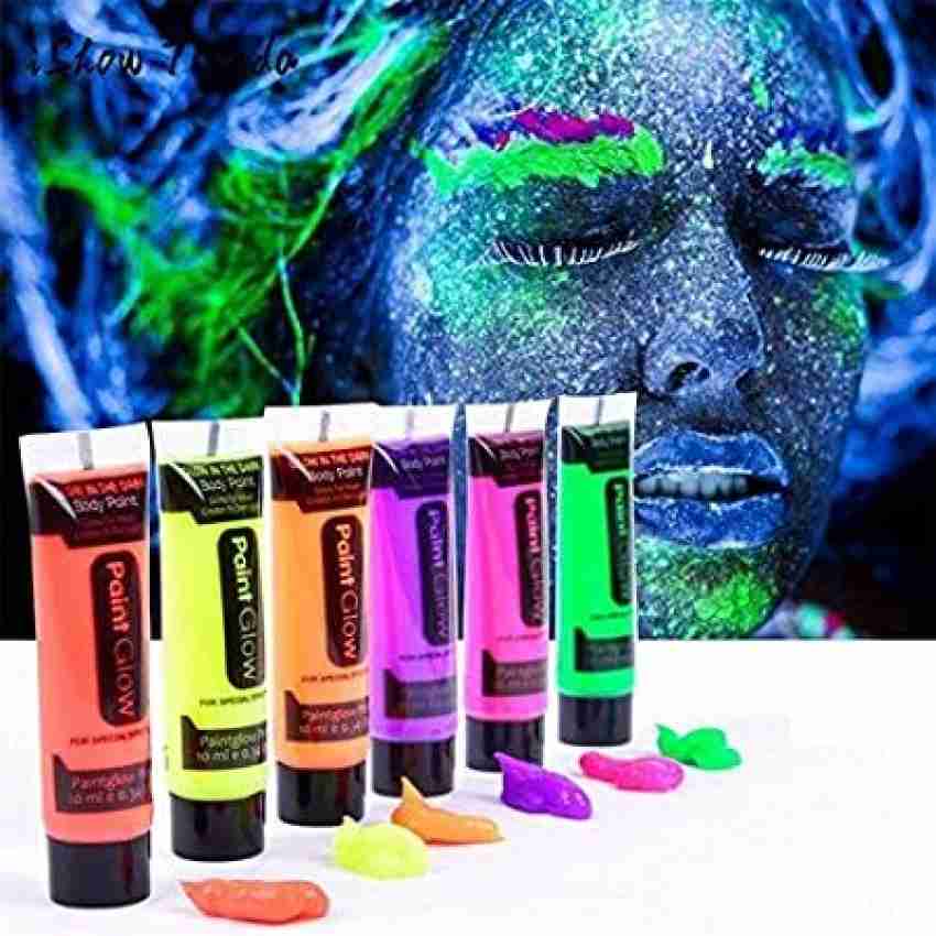 colozoo Glow-in-the-Dark Acrylic Paint Set | 8 x 20 ml Luminous Colours + 3  Brushes | The Glow In The Dark Acrylic Colours Are Durable On Any Surface