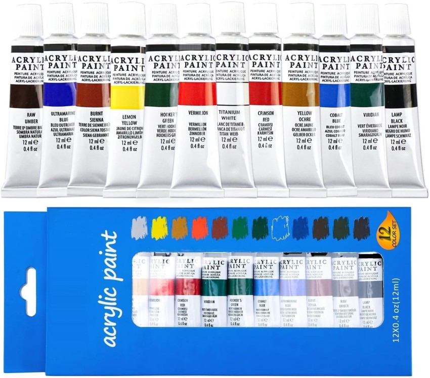 Corslet Acrylic Paint Set 12ml Acrylic Colours Paints  