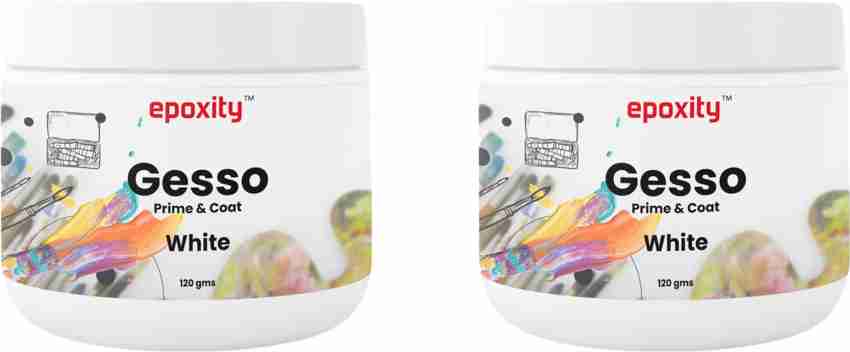 Epoxity Gesso White ready to use primer for canvas, board &  paper (Pack of 2) (120g x 2) 