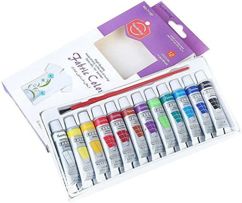 Fabric Paints - Pack Of 12 - MultiColor
