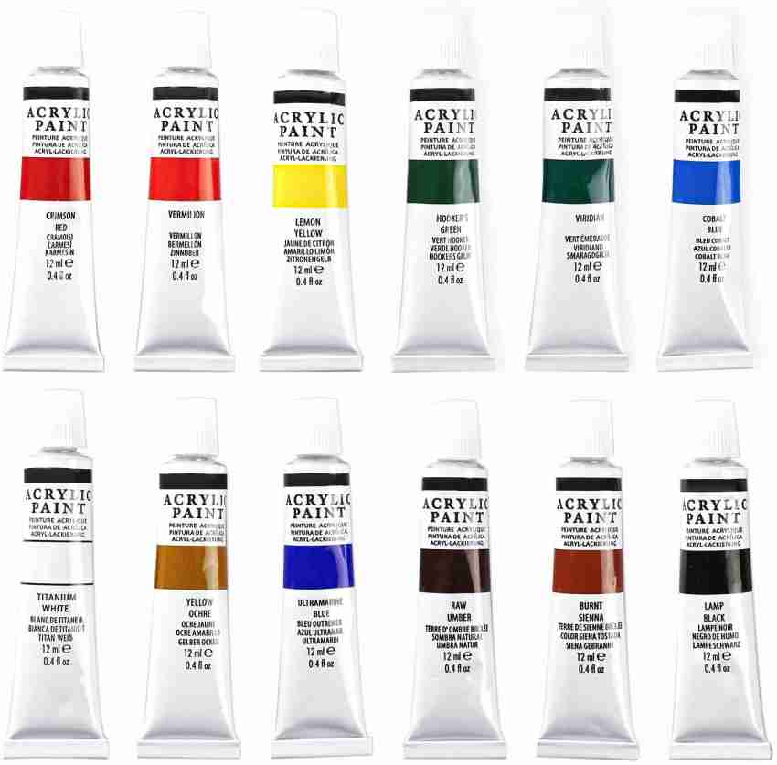 FABER-CASTELL Acrylic Paint Tube Set - Pack of 12 Shades 9ml tubes