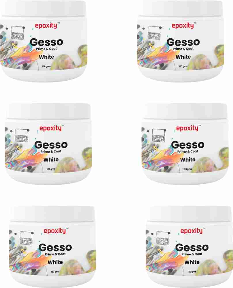 Epoxity Gesso White ready to use primer for canvas, board &  paper (Pack of 6) (120g x 6) 