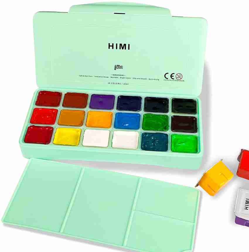 MIYA Himi Gouache Paint Set 56 Colors x 30ml Unique Jelly Cup Design in  Carrying Case for Artists Opaque Watercolor Painting