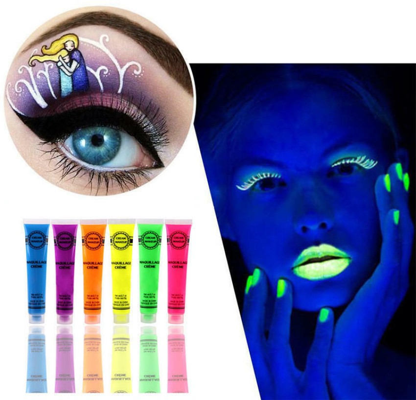 6 Color Fluorescent Body Face Painting Pigment Makeup Flash Tattoo