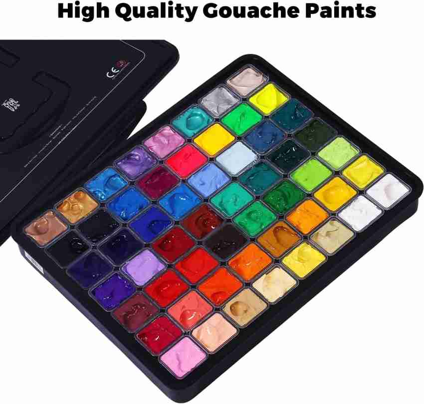 Like it HIMI Gouache Paint Set, 56 Colors x 30ml Include 8  Metallic and 6 Neon Colors 