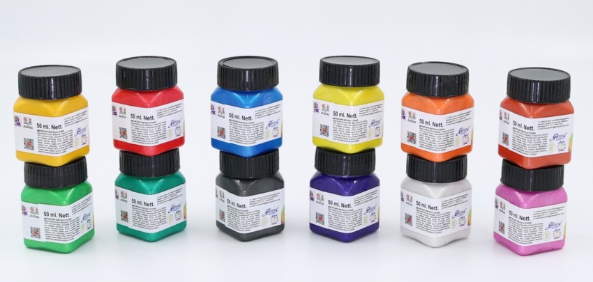 Elite Artists Acrylic Metallic Colors Set (12 ShadesX50ml Each ) For  MultiSurface