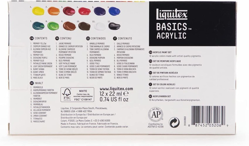 Liquitex Basics Acrylic 12 x 118ml Set