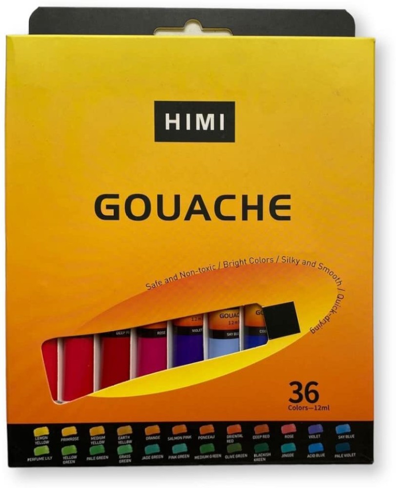 HIMI Gouache Paint Set, 56 Colors x 30ml Include 8 Metallic and 6
