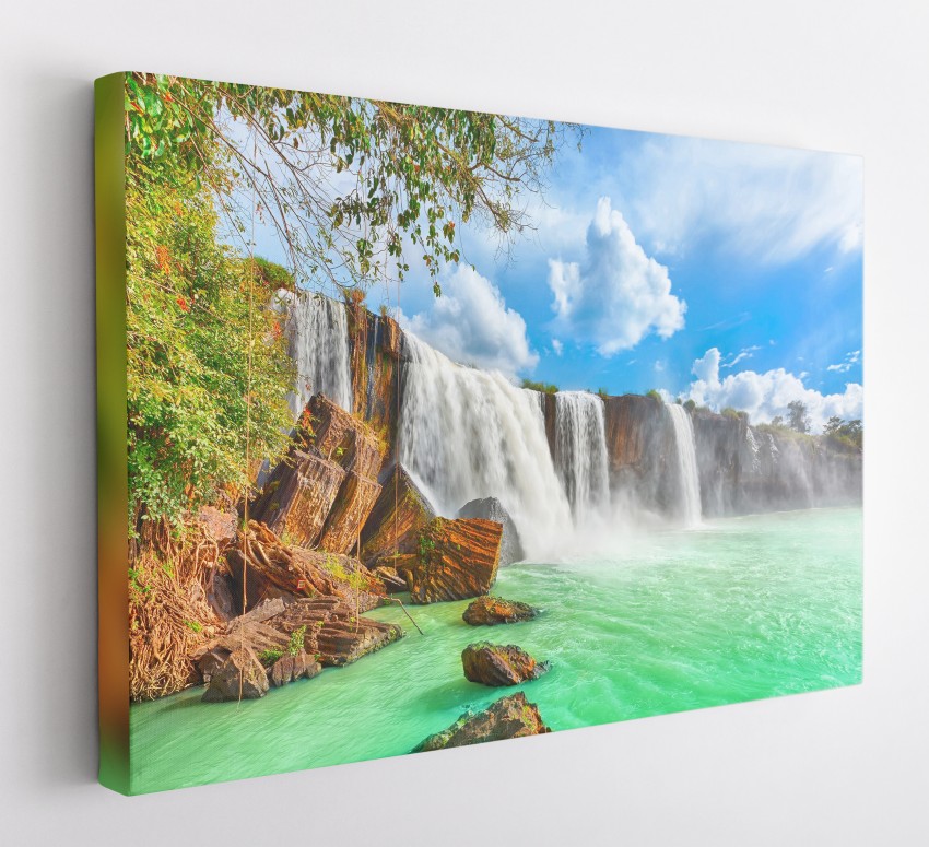 GIFTMASTER Mountain Waterfall In Rocks Scenry Landscape Wall Art