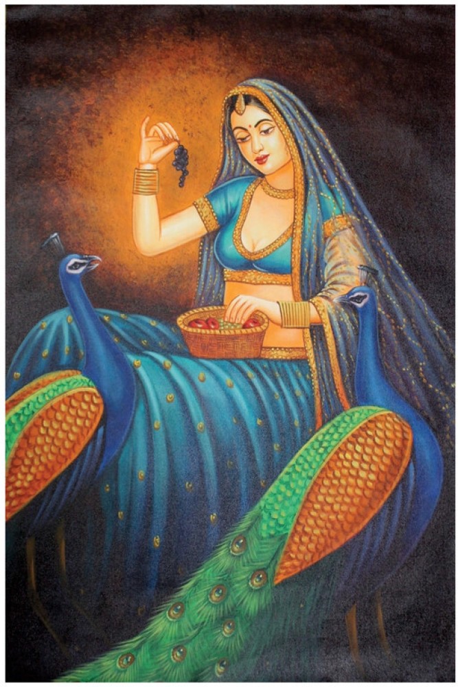 https://rukminim2.flixcart.com/image/850/1000/xif0q/painting/5/s/q/rajasthani-women-and-peacock-hd-quality-fine-art-paper-poster-original-imagse7gzdvy5wgh.jpeg?q=90