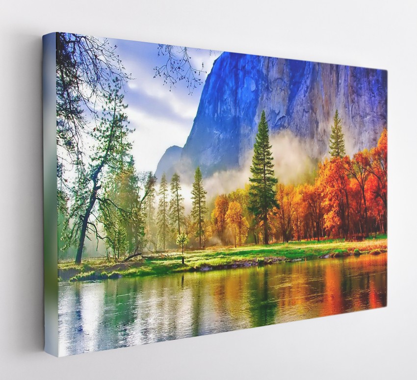 GIFTMASTER Colourful Mountains Valley Landscape Painting Wall Art
