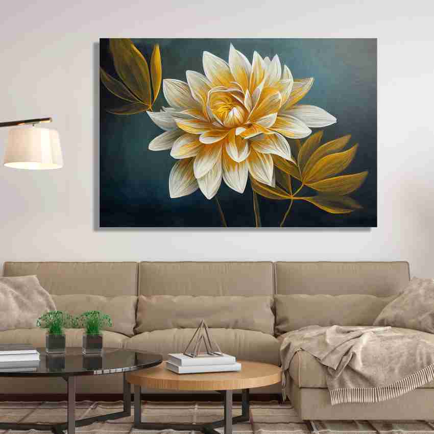 KOTART Golden Floral Art Painting for Wall Decor - Canvas Art for Living  Room Bedroom Canvas 33 inch x 21 inch Painting Price in India - Buy KOTART  Golden Floral Art Painting