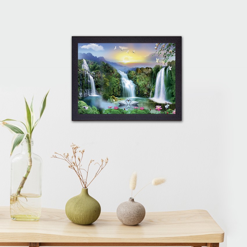 Matte Paper Vastu Painting Watercolor Waterfall Painting, Size: 18x24 Inch  at Rs 2000 in New Delhi