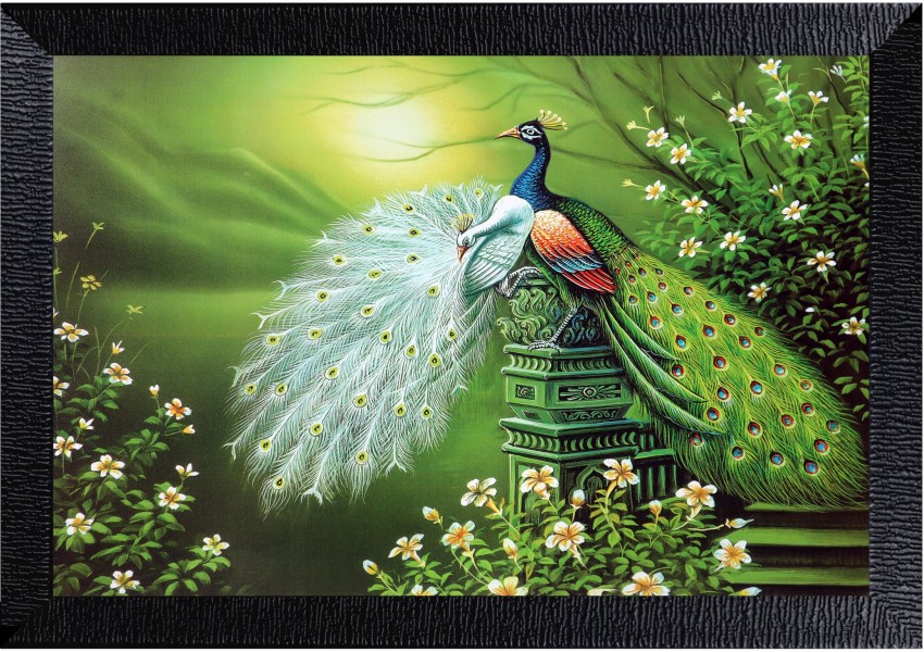 Couple Peacock Painting 3D Handpainted Artwork Canvas Painting Wall Art  Oil Painting Figure Designed for Animal Lovers Painting Modern Home Living  Room Bedroom Decoration 24x36 Inch Unframe  Amazonin Home  Kitchen