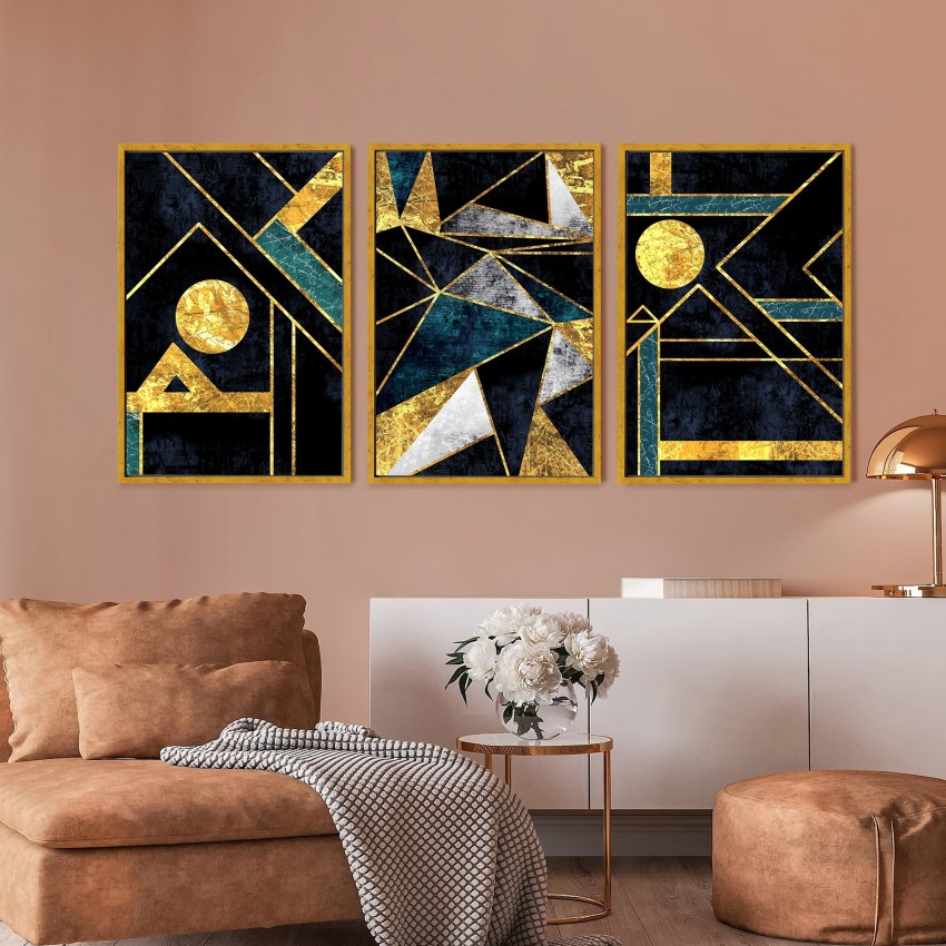 Painting Mantra Modern Art Painting Geometric Black and Gold