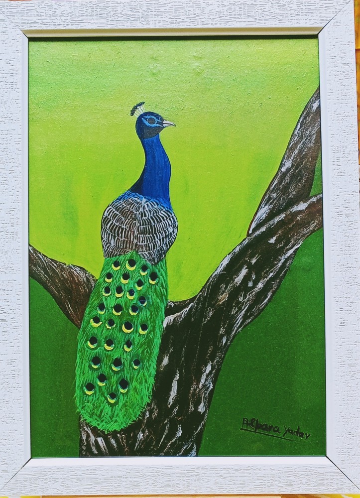 easy paintings of peacock