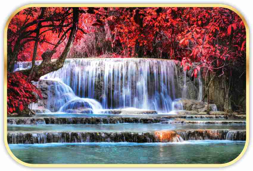 Golden Waterfall Poster Painting canvas 12*18inch outlet