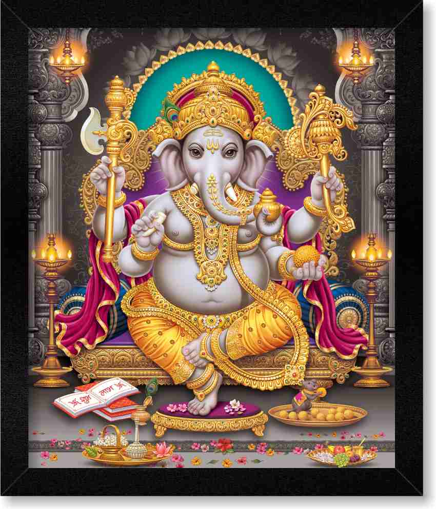 SR CREATIVE CRAFT Lord Ganesh ji Painting Photo Frame Digital 
