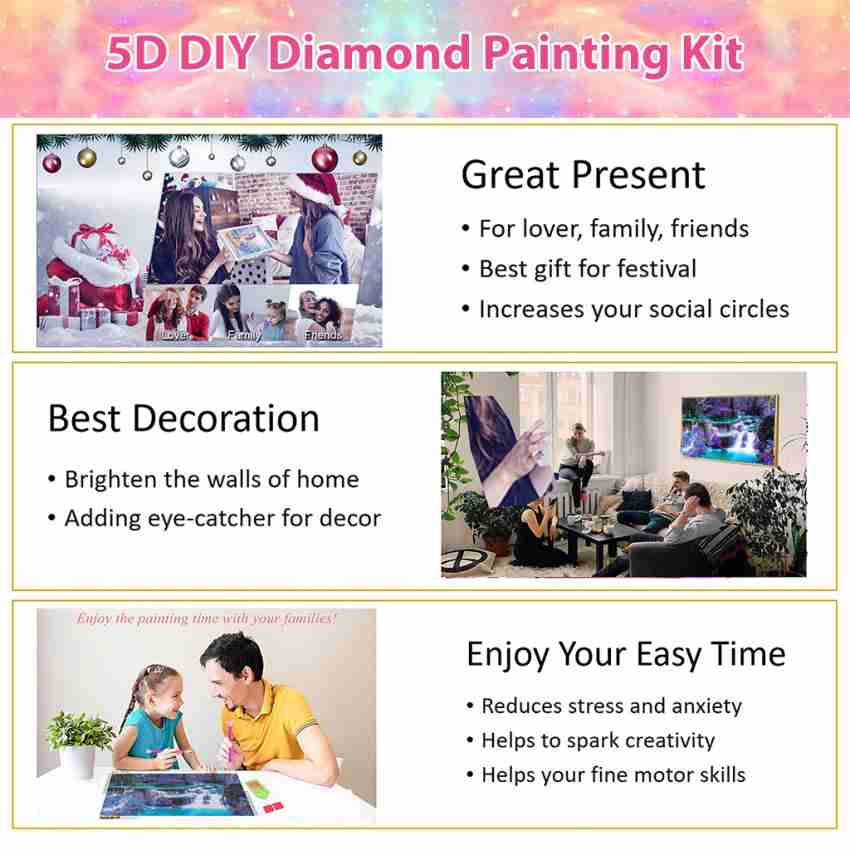 HASTHIP® 5D Diamond Painting Kit, 27.5 X 15.7inch Large Size Lake Moon  Diamond Painting Kits for Adults, DIY Full Drill Crystal Rhinestone Arts  and