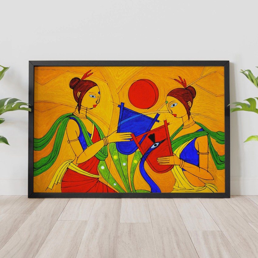 Ritwika's Modern Art Tribal Village Lady, Women Multicolored Wall Art  Painting Digital Reprint 13.5 inch x 9.5 inch Painting Price in India - Buy  Ritwika's Modern Art Tribal Village Lady