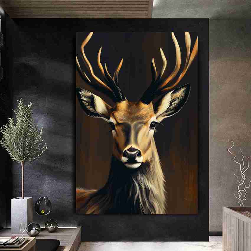 Modern Art Canvas Painting - Beautiful Vibrant Deer Canvas Art