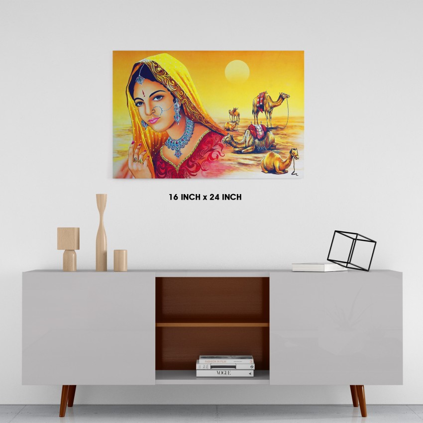 Indian lady house buying watercolor painting. painting for home decor, wall painting, painting for gift, diwali gift, christmas gift, 16×23 inch