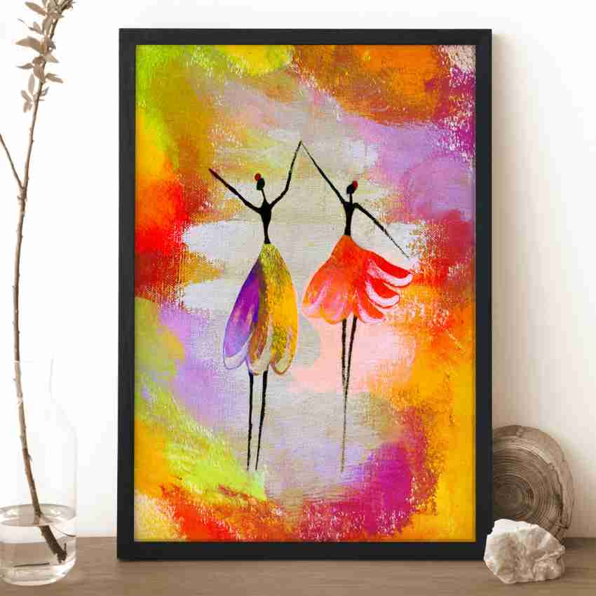 FRIZZY ARTS girl abstract art painting, Digital Reprint 20 inch x 14 inch  Painting Price in India - Buy FRIZZY ARTS girl abstract art painting