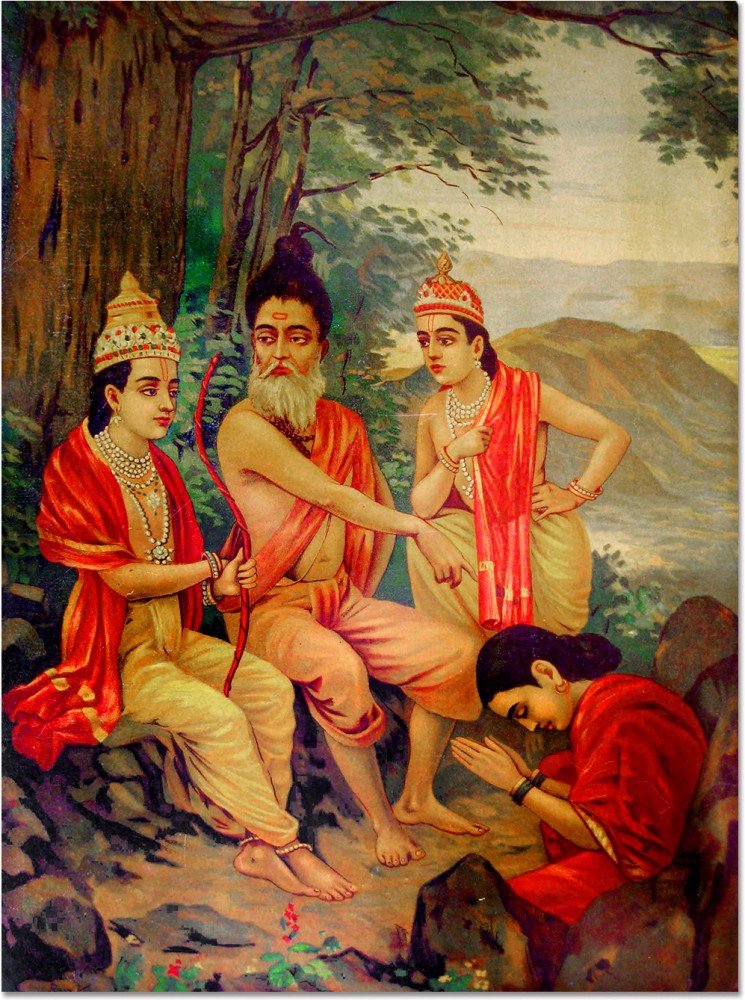 Goddess Lakshmi Raja Ravi Varma Canvas Painting Canvas Roll