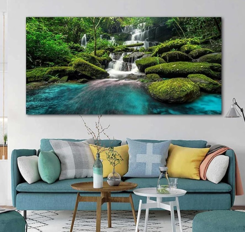 Framed Canvas Print Waterfall - Set of 3 Canvas Wall Art cheapest - 3 Panels Canvas Wall Print - Living Room Decor Canvas Art - Nature Waterfall Art