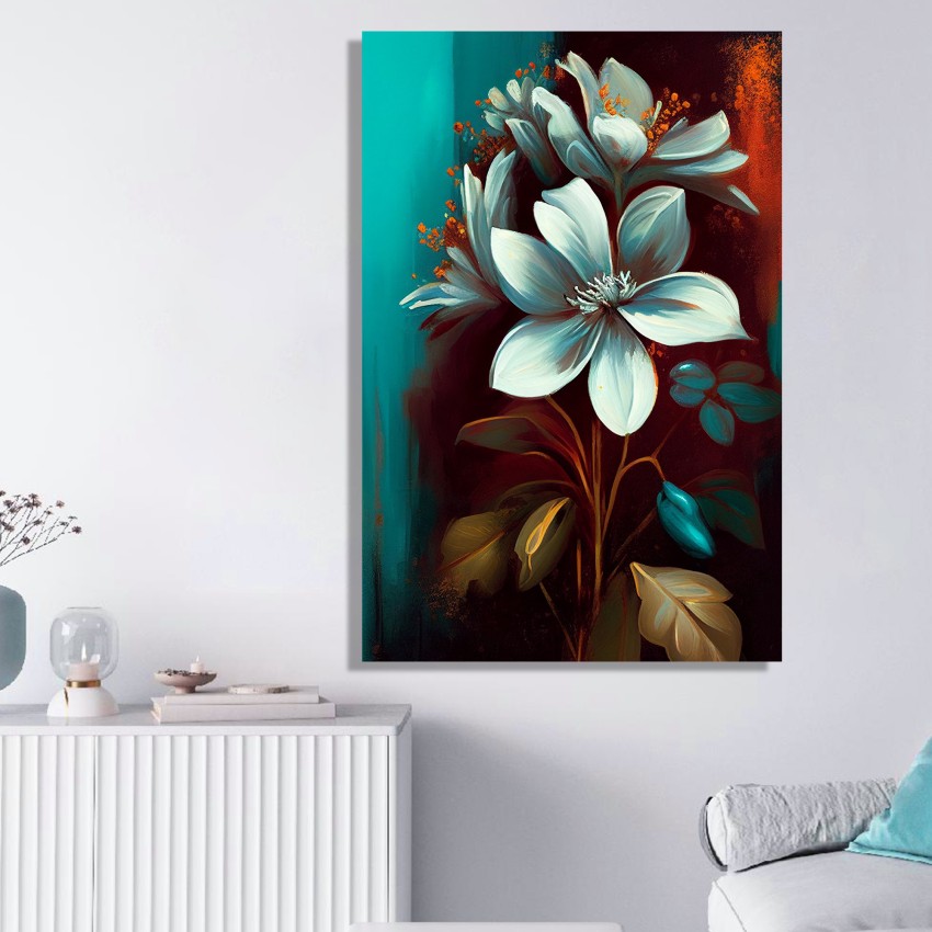 Floral Canvas Painting - Vibrant Large Canvas Art for Wall Decor